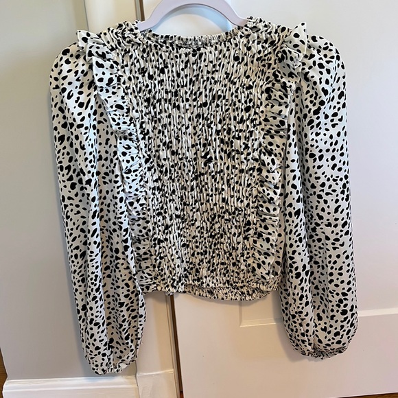 Cheetah white and black blouse - Picture 1 of 1